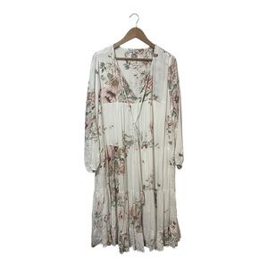 Yakira Bella Maxi Dress Women's Large Floral Long Modest Feminine Ruffles LS